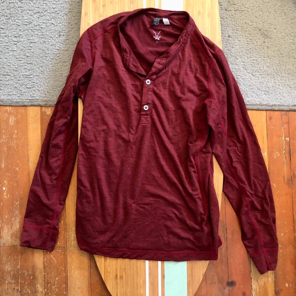 Mens Ibex Maroon Shirt Size Small